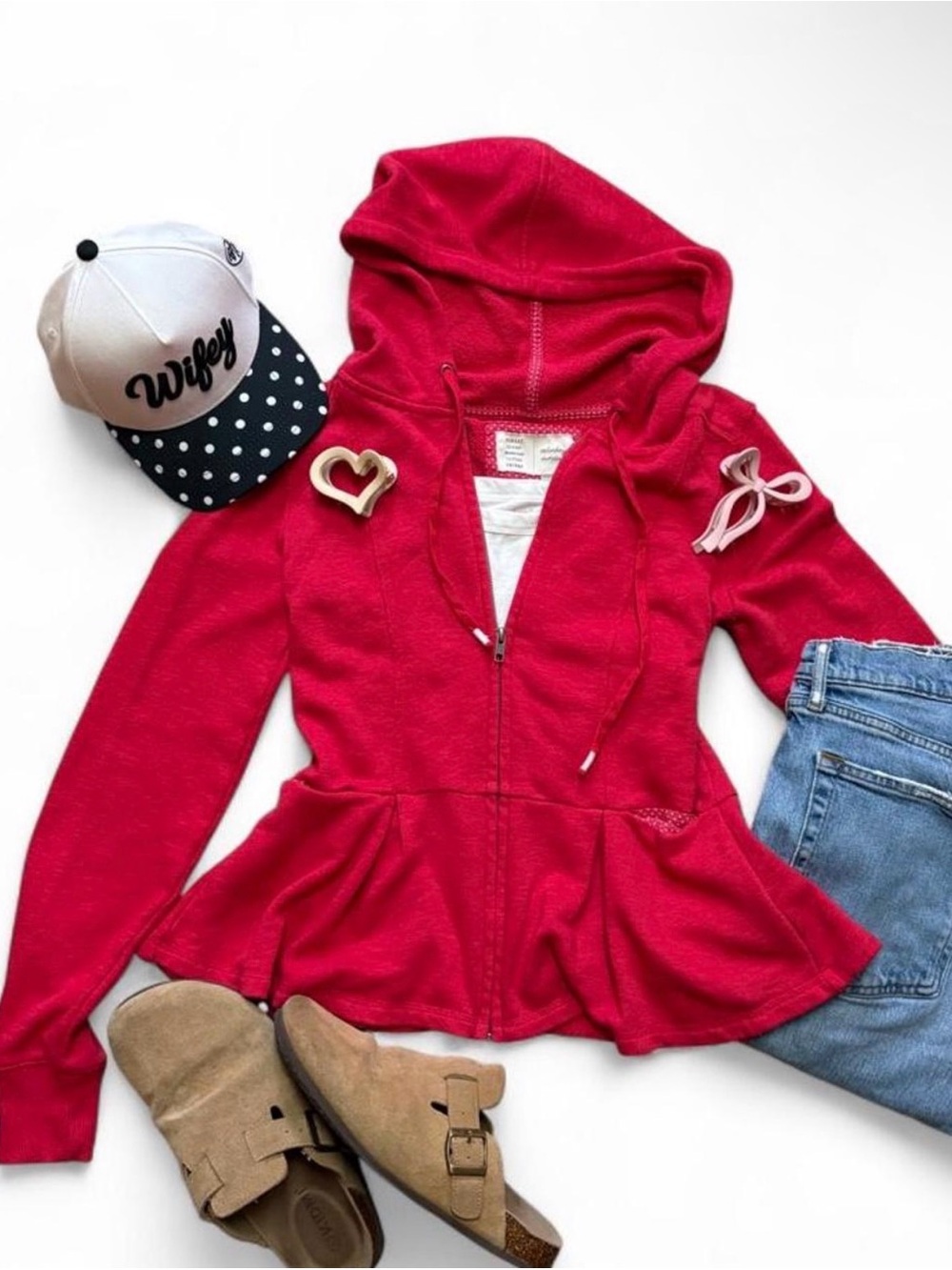 rare archive y2k babydoll anthropologie Saturday Sunday coral pink red zip up
